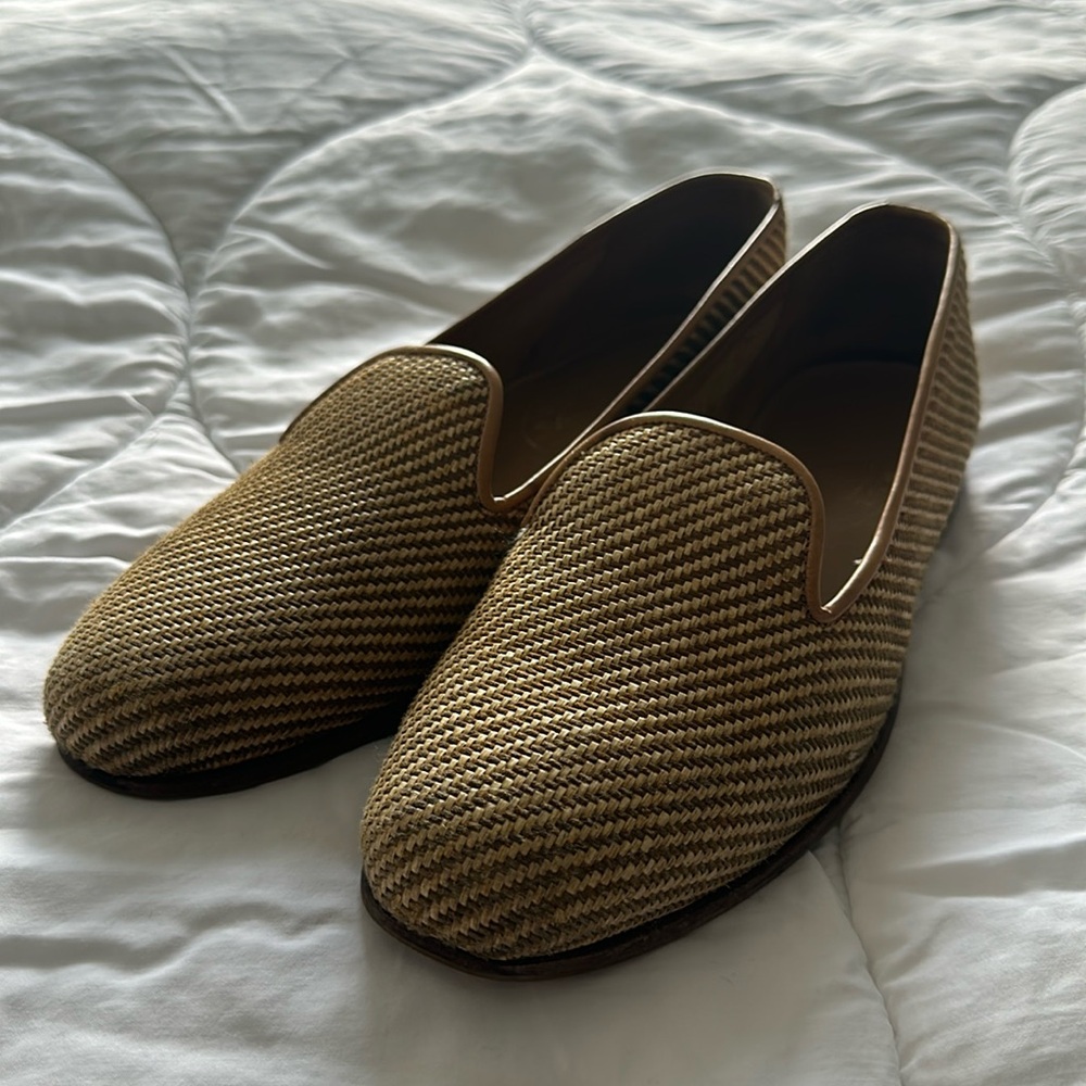 Stubbs & Wooton Straw Raffia Slipper